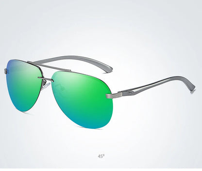 Fashion Rimless Pilot Polarized Sunglasses Men Women High Quality Aluminum Magnesium Sun Glasses Male Classic Driving Shades