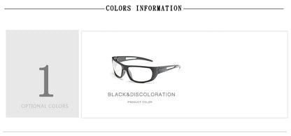 HOOLDW Polarized Photochromic Sunglasses Men Outdoor Sports Chameleon Sun glasses Driving Goggles Glasses Change Color Eyewear