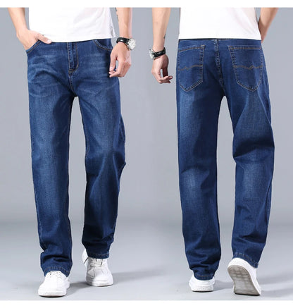 Men's Thin Straight-leg Loose Jeans Summer New Classic Style Advanced Stretch Loose Pants 7 Colors Available Size 35 42
