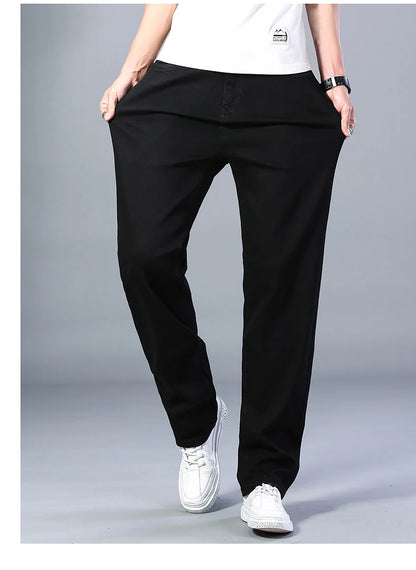 Men's Thin Straight-leg Loose Jeans Summer New Classic Style Advanced Stretch Loose Pants 7 Colors Available Size 35 42