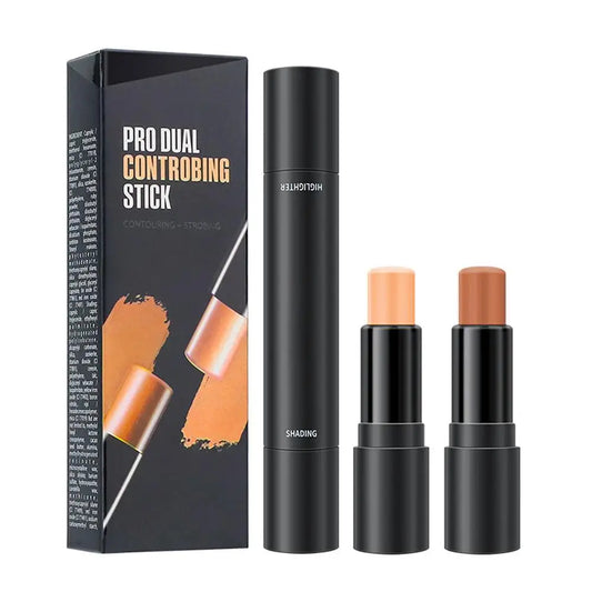 2 In1 Contouring Stick Double Headed Facial Highlighter And Contouring Stick Pen 3D Face Brightens & Shades Makeup Stick Long