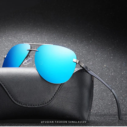 Fashion Rimless Pilot Polarized Sunglasses Men Women High Quality Aluminum Magnesium Sun Glasses Male Classic Driving Shades