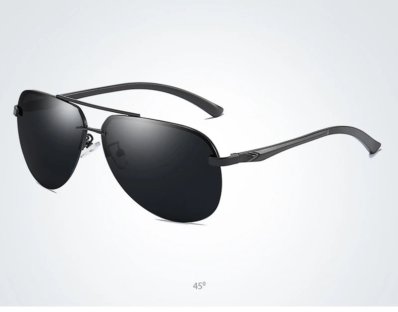 Fashion Rimless Pilot Polarized Sunglasses Men Women High Quality Aluminum Magnesium Sun Glasses Male Classic Driving Shades