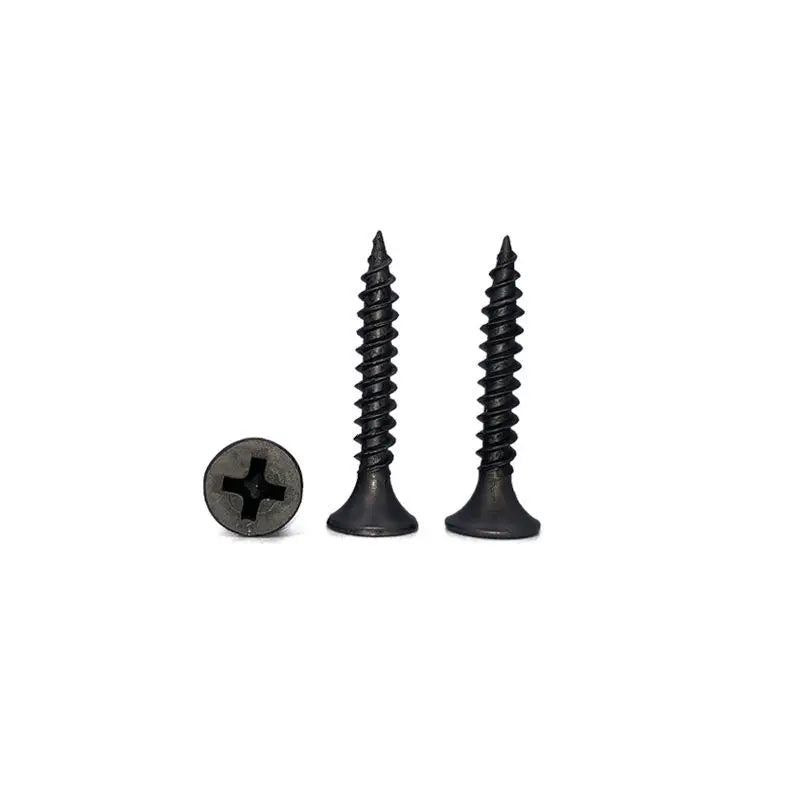 50Pcs M3.5 High-Strength Screw Drywall Screw Self-Tapping Screw Woodworking Lengthened Hardened Black Plasterboard Cross Screw