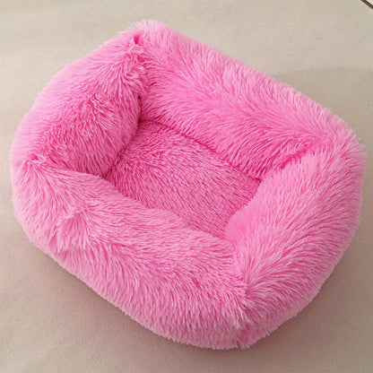 Wholesale Breathable Square Dog Beds Kennel Winter Thickening Warm Dog Mat Cats Nest Soft Long Plush Dog Basket Pet Cushion