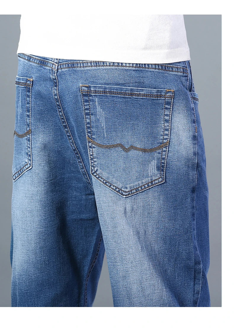 Men's Thin Straight-leg Loose Jeans Summer New Classic Style Advanced Stretch Loose Pants 7 Colors Available Size 35 42