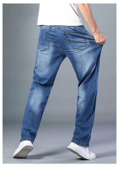 Men's Thin Straight-leg Loose Jeans Summer New Classic Style Advanced Stretch Loose Pants 7 Colors Available Size 35 42