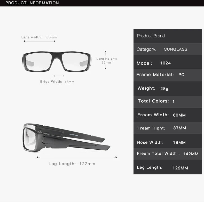 HOOLDW Polarized Photochromic Sunglasses Men Outdoor Sports Chameleon Sun glasses Driving Goggles Glasses Change Color Eyewear