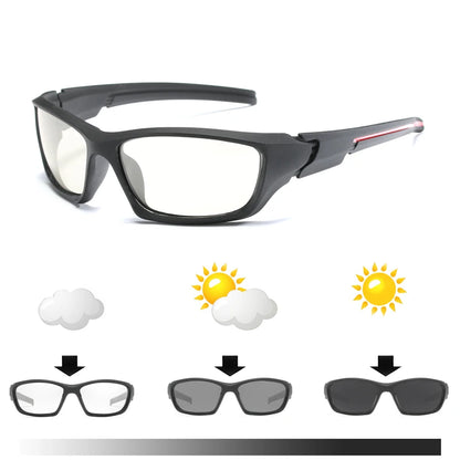 HOOLDW Polarized Photochromic Sunglasses Men Outdoor Sports Chameleon Sun glasses Driving Goggles Glasses Change Color Eyewear