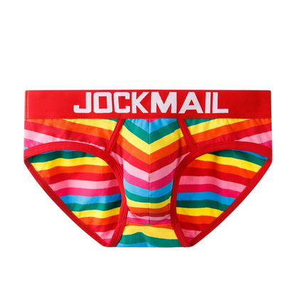 Jockmail Sexy Men's Underwear Briefs Cotton Low Rise Underpant Net yarn Lace , Breathable Summer Shorts calzoncillos hombre slip