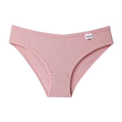 Striped Women's Panties Soild Women's Underwear Ladies Underpants Sexy V Panty Cotton Lingerie Female Soft Underpants S-XXL 1PCS
