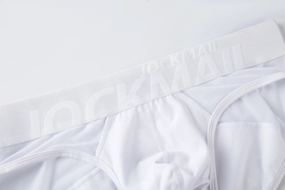 Jockmail Sexy Men's Underwear Briefs Cotton Low Rise Underpant Net yarn Lace , Breathable Summer Shorts calzoncillos hombre slip