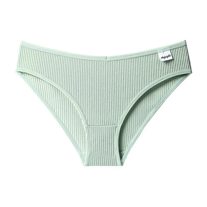 Striped Women's Panties Soild Women's Underwear Ladies Underpants Sexy V Panty Cotton Lingerie Female Soft Underpants S-XXL 1PCS