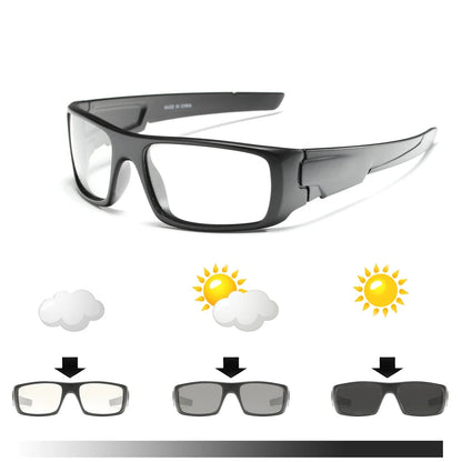 HOOLDW Polarized Photochromic Sunglasses Men Outdoor Sports Chameleon Sun glasses Driving Goggles Glasses Change Color Eyewear