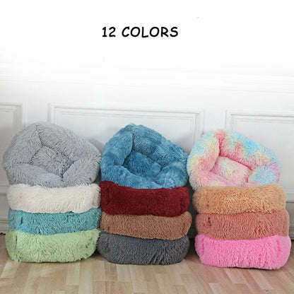 Wholesale Breathable Square Dog Beds Kennel Winter Thickening Warm Dog Mat Cats Nest Soft Long Plush Dog Basket Pet Cushion