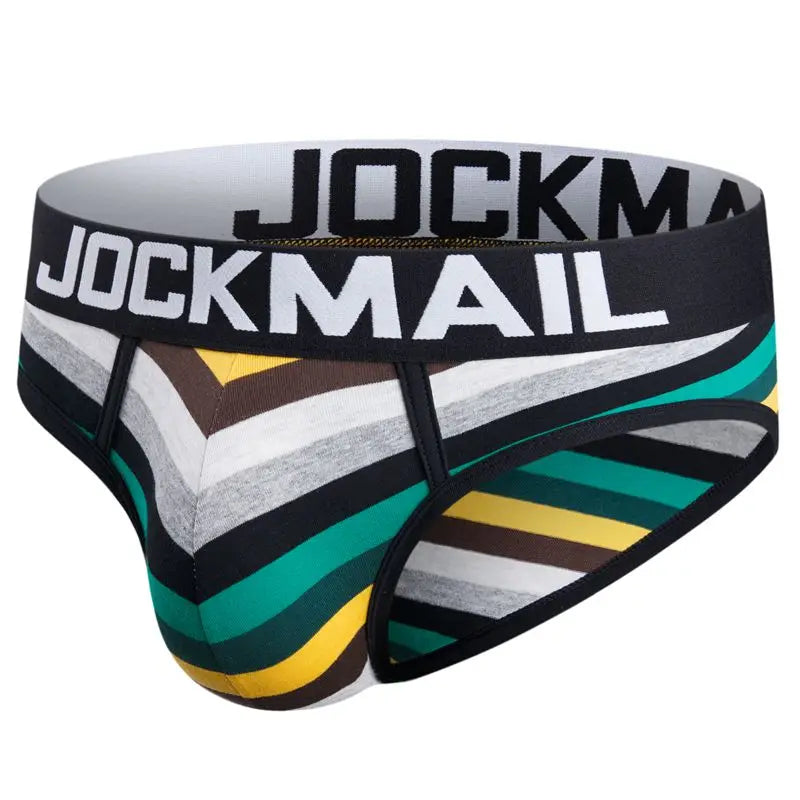 Jockmail Sexy Men's Underwear Briefs Cotton Low Rise Underpant Net yarn Lace , Breathable Summer Shorts calzoncillos hombre slip