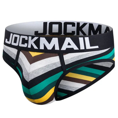 Jockmail Sexy Men's Underwear Briefs Cotton Low Rise Underpant Net yarn Lace , Breathable Summer Shorts calzoncillos hombre slip
