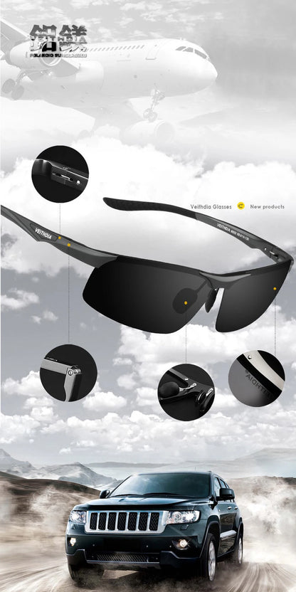 VEITHDIA Aluminum Magnesium Men's Polarized VU400 Sun Glasses Night Vision Mirror Male Eyewear Sunglasses Goggle Oculos  6502