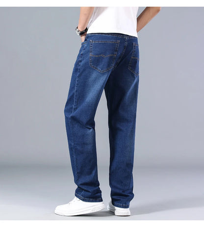 Men's Thin Straight-leg Loose Jeans Summer New Classic Style Advanced Stretch Loose Pants 7 Colors Available Size 35 42