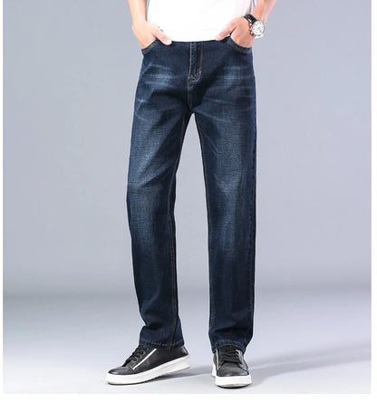 Men's Thin Straight-leg Loose Jeans Summer New Classic Style Advanced Stretch Loose Pants 7 Colors Available Size 35 42