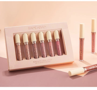 HANDAIYAN Gift 6PC/Set Matte Velvet Lip Gloss Waterproof Long-lasting Liquid Lipstick Cosmetic Beauty Keep 24 Hours Makeup
