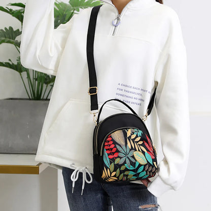 Fashion Printing Backpack Women Large Capacity Nylon Rucksack Multilayer Crossbody Bag School Bags Waterproof Travel Knapsack