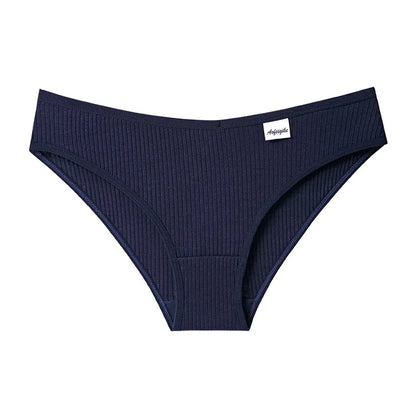 Striped Women's Panties Soild Women's Underwear Ladies Underpants Sexy V Panty Cotton Lingerie Female Soft Underpants S-XXL 1PCS