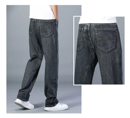 Men's Thin Straight-leg Loose Jeans Summer New Classic Style Advanced Stretch Loose Pants 7 Colors Available Size 35 42
