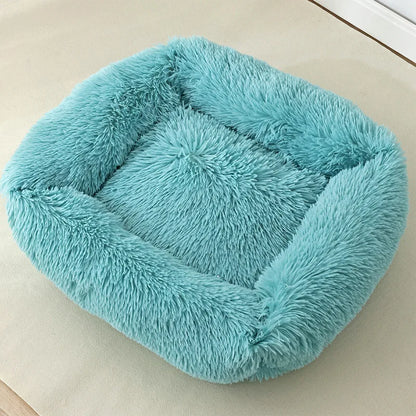Wholesale Breathable Square Dog Beds Kennel Winter Thickening Warm Dog Mat Cats Nest Soft Long Plush Dog Basket Pet Cushion