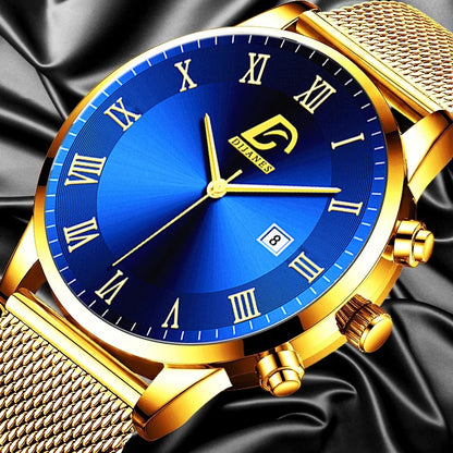 Mens Minimalist Watches Luxury Stainless Steel Mesh Belt Quartz Wrist Watch 2022 Men Business Casual Sports clock часы мужские