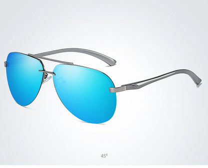 Fashion Rimless Pilot Polarized Sunglasses Men Women High Quality Aluminum Magnesium Sun Glasses Male Classic Driving Shades