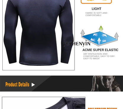 Superhero Punisher Long Sleeve Sport T Shirt Workout 3D Compression Quick Dry Training Men's Running Gym Fitness Top Rashgard