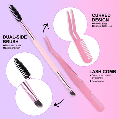 Large Capacity DIY 30 40 50 60 80 D Mix False Individual Lashes Kit  Bond and Seal Tweezers Comb Set Wispy Soft Thick Fake Lash
