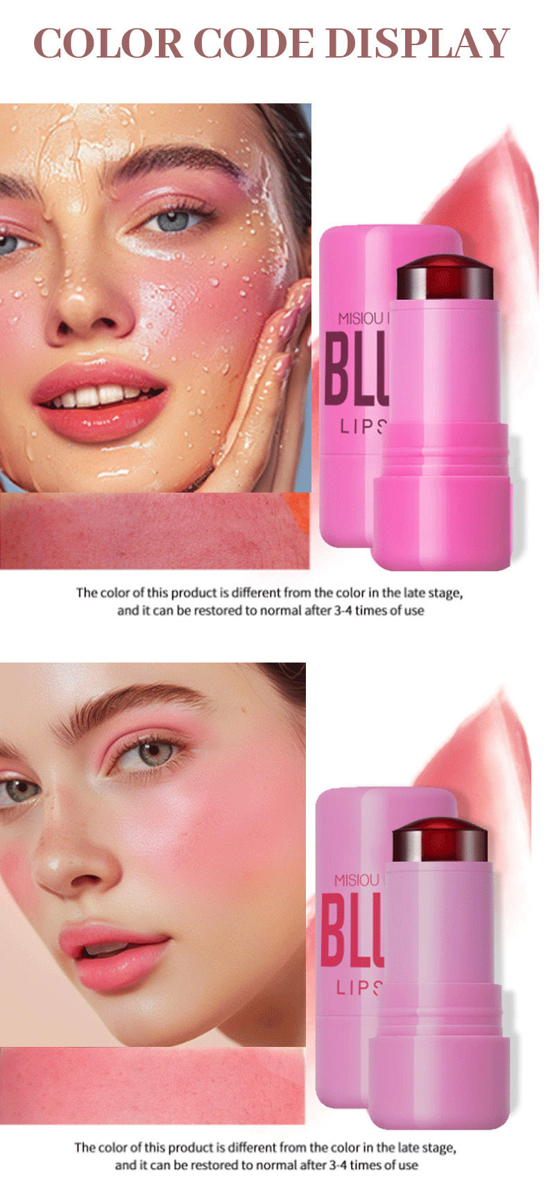 New Natural Long-lasting, Waterproof Contouring and Brightening Liquid Blush Stick Makeup for Women Daily Use All Skin Types