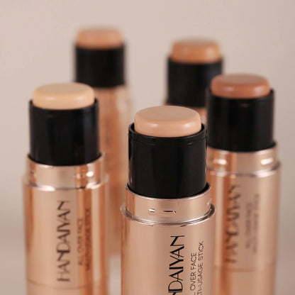 Double-headed Face Bronzer Highlighter Stick Concealer with Brush Face Contour Cream Moisturizing Natural 3D Nose Shadow Makeup