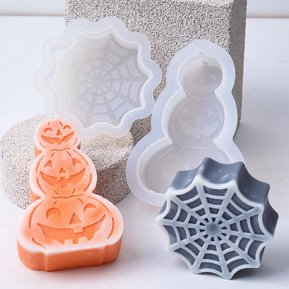 New Halloween Ornaments Pumpkin Silicone Candle Mold DIY Ghost Bat Soap Crafts Making Molds Plaster Resin Mould Home Decor Tools