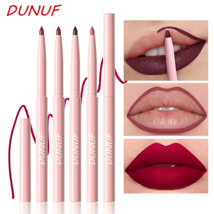 6PC Velvet Matte Lipstick Pen Nude Brown Lip Liner Pencil Kit Smooth Rose Red Pigment Waterproof Long Lasting Dye Cheek Lip Tint
