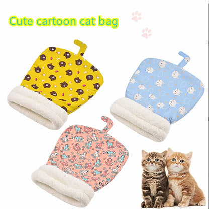 Winter Warm Cat Sleeping Bag Soft Cozy Pet Quilt Bed for Small Dogs Cats Thicken Semi Closed Kitten Puppy Nest Pet Supplies