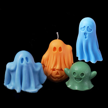 3D Ghost Candle Decoration Silicone Mold DIY Pumpkin Skull Holiday Ccented Casting Mould Plaster Craft Gift Halloween Home Decor