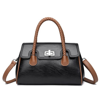 2024 High Quality Soft Leather Women's Handbag Luxury Designer Girl Boston Bag Luxury Large Capacity Shoulder Bags Sac A Main