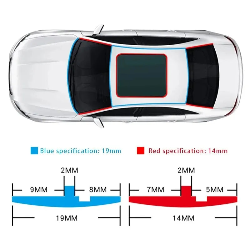 2m Car Seal Strip Rubber Weatherstrip Waterproof Auto Sunroof Window Gap Filler Soundproof Universal Car Weather Strip Sealing