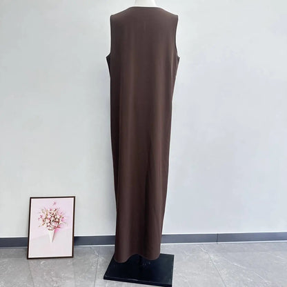 Muslim Women Dress Two Piece Set Eid Ramadan Morocco Dubai Open Abayas Vestidos Arab Cardigan Robe Suit Islam Modest Kaftan