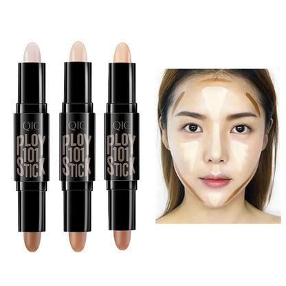 Double Head Highlighter Sticks Waterproof Matte Highlighter Foundation Sculptor Highlighter Makeup Stick Shadow Concealer Pencil
