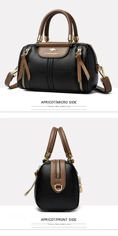 Genuine Luxury Shoulder Croosbody Bags for Women Designer Casual Tote Female Boston Quality Soft Leather Purses and Handbags Sac