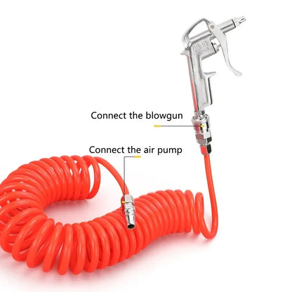 High Pressure Cleaning Gun Tube 8*5mm C-Fitting Retractable Hose Pu Compressor Air Hose Air Dust Collector Blowout Spring Tube