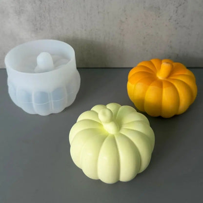 DIY Silicone Pumpkin Candle Mold white 3D Pumpkin Mould Smooth Pumpkin Soap Mold Halloween