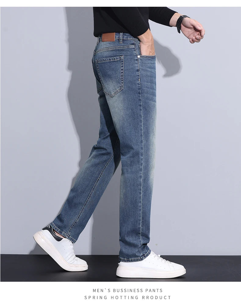 2024 new case fashion trend Youth light business jeans fashion versatile MEN'S loose straight pants MEN'S pants