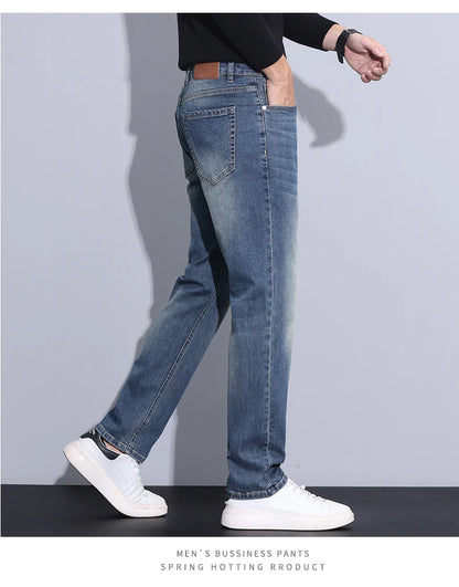 2024 new case fashion trend Youth light business jeans fashion versatile MEN'S loose straight pants MEN'S pants