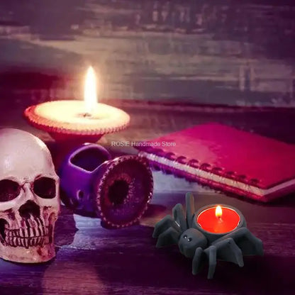 Spider Candle Holder Silicone Mold Candle Light Pumpkin Lamp for Home Bar Haunted House Halloween Decor