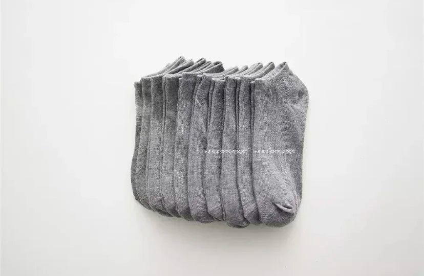 30Pairs/Lot Men's Business Polyester Cotton Socks Black Gray Casual Ankle Socks Antibacterial Soft Fabric Elastic Socks EU38-44